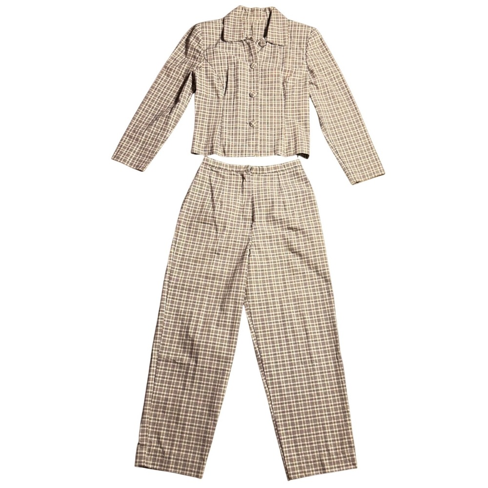 Vintage Plaid 2 Piece Blazer and Pants Set